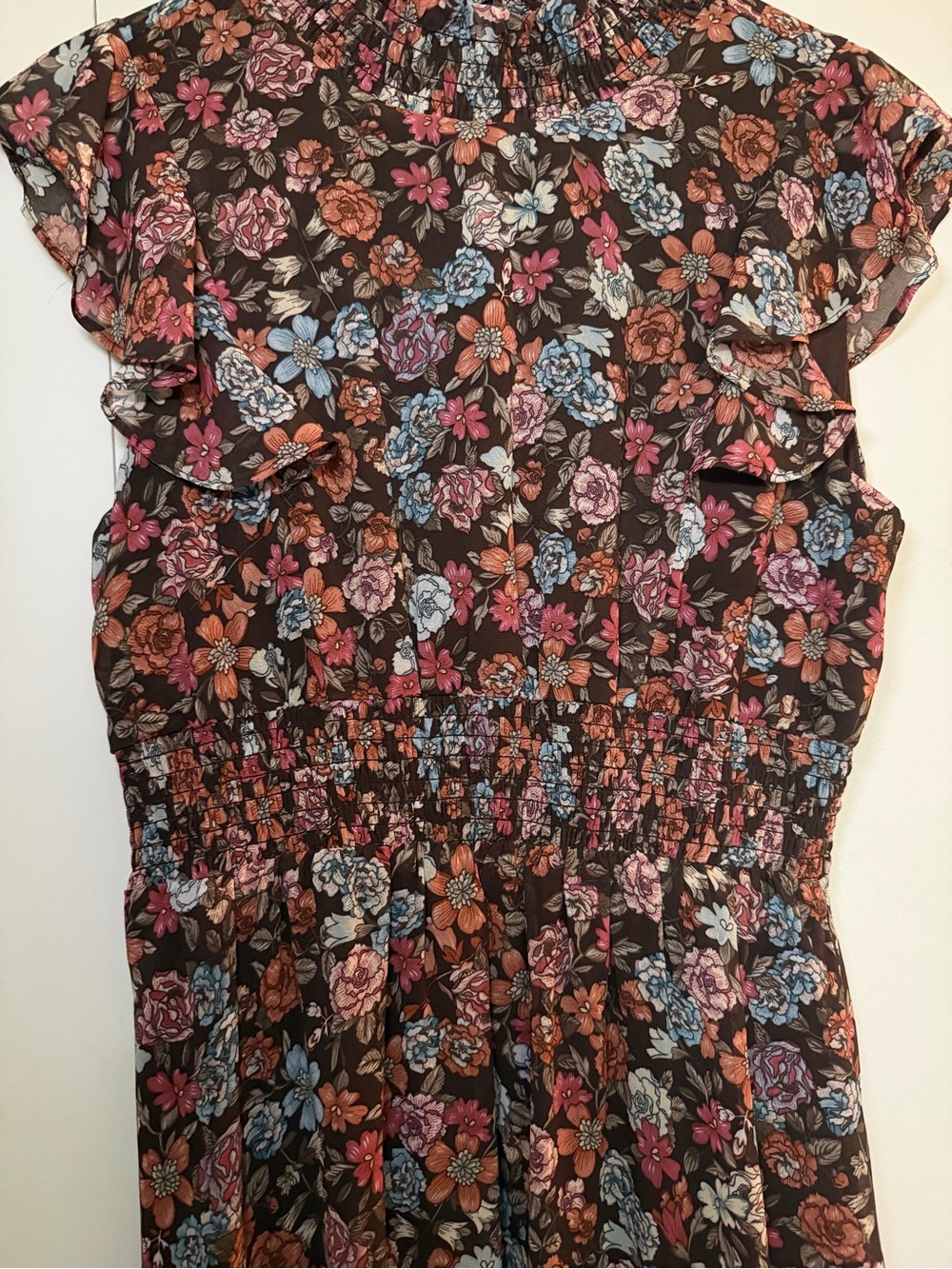 Baltic Born Medium Floral Maxi Dress Boho Smocked Ruffle Cottagecore - Picture 2 of 7